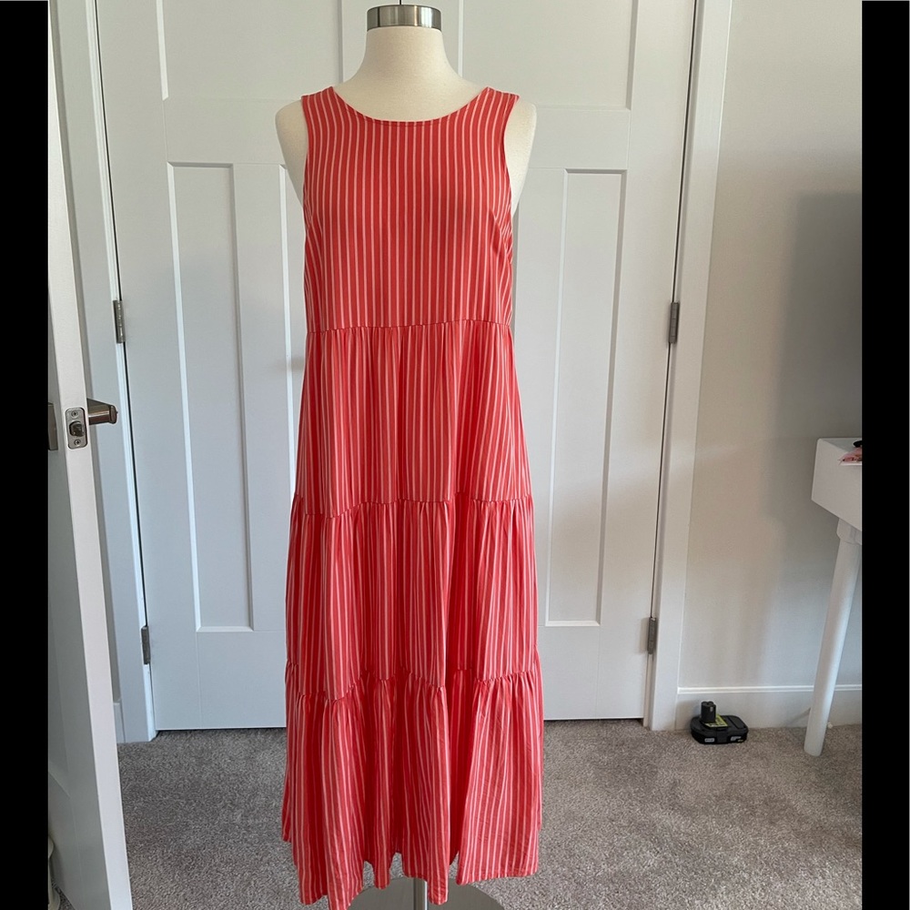 A new day Orange & white bohemian Midi dress size XS